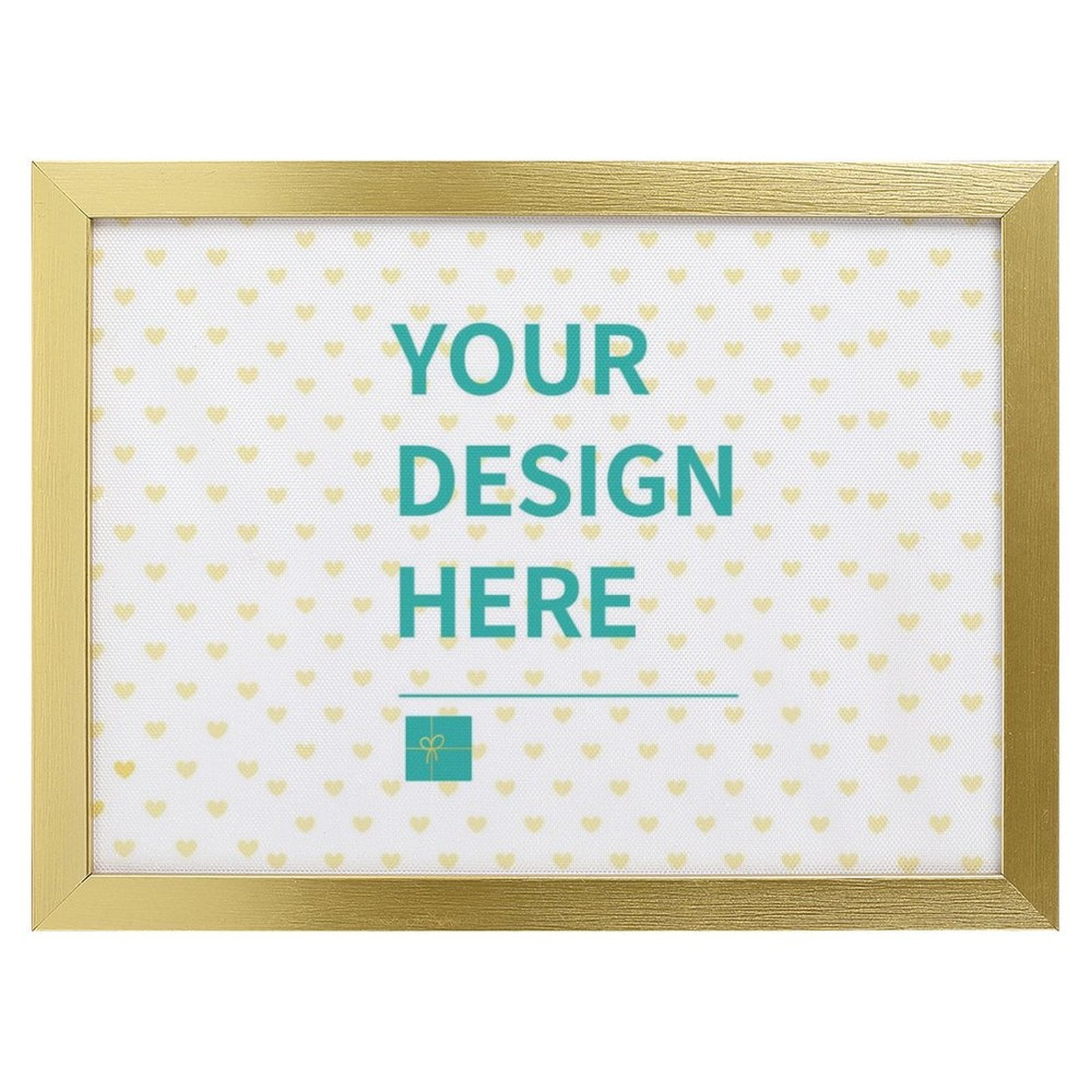 Personalized canvas print with gold frame, 'YOUR DESIGN HERE', custom wall art gift from MyArtsyGift