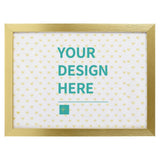 Personalized canvas print with gold frame, 'YOUR DESIGN HERE', custom wall art gift from MyArtsyGift