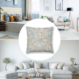 Mandala design plush pillow cover in a living room setting. Features soft, fluffy, skin-friendly material. Ideal sofa decor