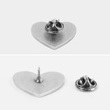 Aluminum alloy heart lapel pin, perfect for shirts, jackets, and gifts. Customize with your design for a personalized touch.