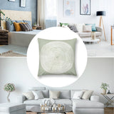 Square throw pillow cover with tree ring design, short plush material, sage green pillow case for home decor