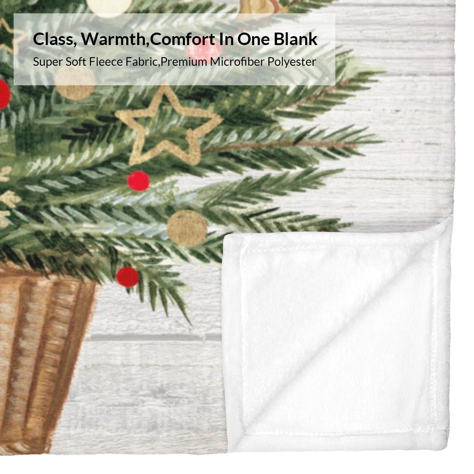 Christmas tree flannel blanket, soft fleece, winter holiday decor for sofa or bed, warm and cozy