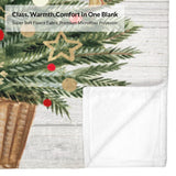 Christmas tree flannel blanket, soft fleece, winter holiday decor for sofa or bed, warm and cozy