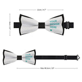 Custom polyester bow tie for men, featuring customizable design area, adjustable length, suitable for formal & casual wear.