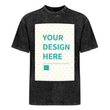 Custom black cotton t-shirt for men with 'YOUR DESIGN HERE' print, personalized summer gift from MyArtsyGift