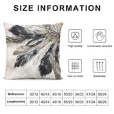 Luxury soft plush pillow cover with gray feather design, non-run and breathable, available in various sizes