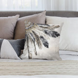 Feather design plush pillow cover, soft short plush material, perfect for sofa or bed. MyArtsyGift home decor.