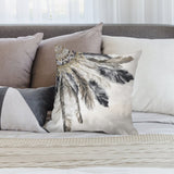 Feather design plush pillow cover, soft and fluffy for sofa or couch, MyArtsyGift, decorative accent for living room.