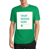 Custom green cotton t-shirt with 'YOUR DESIGN HERE' design for men and women, perfect gift
