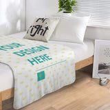 Customizable lamb wool fleece blanket with heart pattern, perfect gift for home or travel. MyArtsyGift