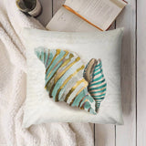 Soft plush pillow cover with seashell design, perfect for sofa and living room decoration.