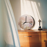 Modern MDF wall clock with beach scene for living room, kitchen or office decor