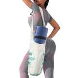 Customizable yoga mat bag with 'YOUR DESIGN HERE' design, canvas material for women