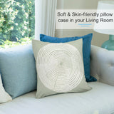 Soft plush pillow cover with tree ring design in living room, skin-friendly pillow cover for sofa
