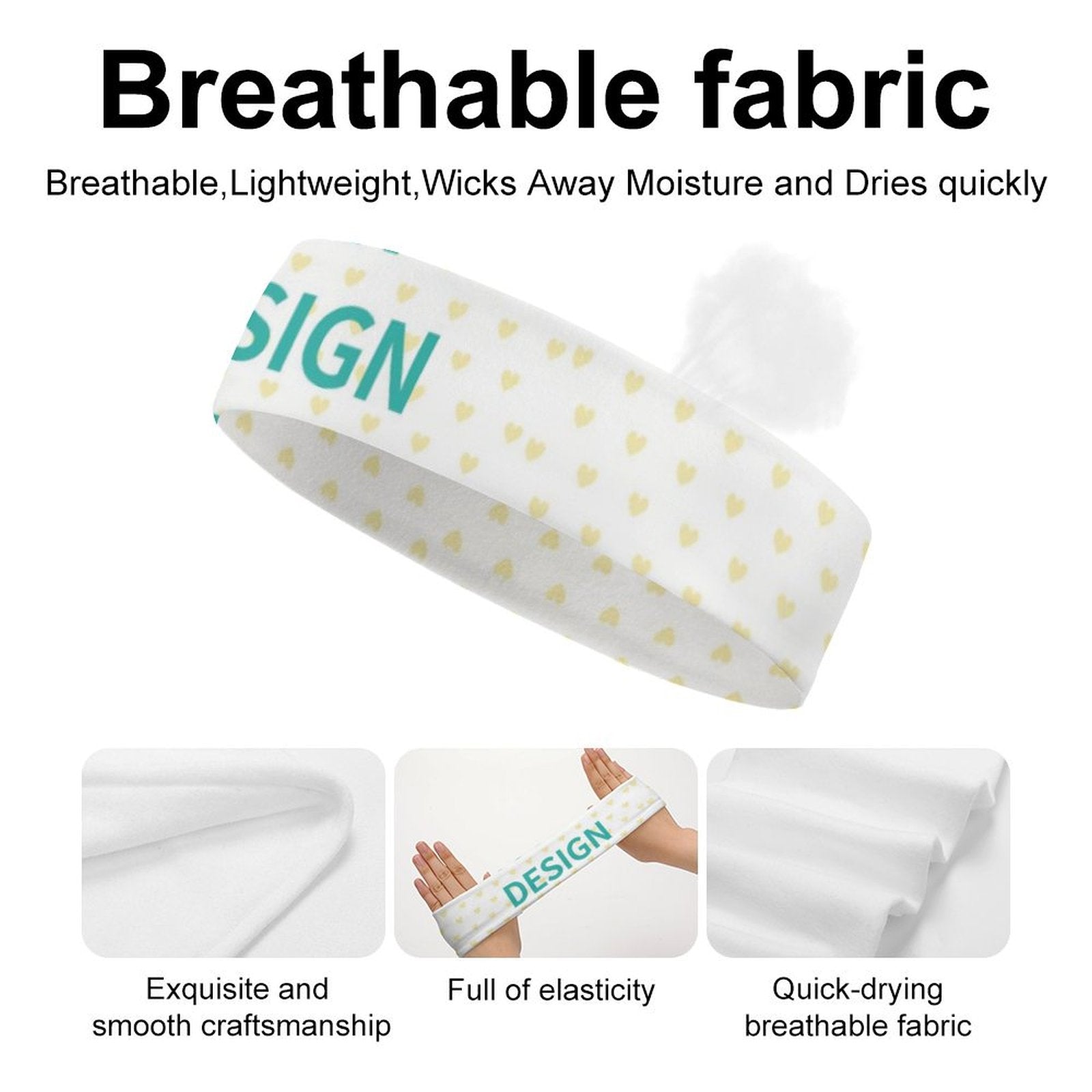 Unisex sports sweatband with 'SIGN' design, breathable fabric, for workouts, and running, Personalized.