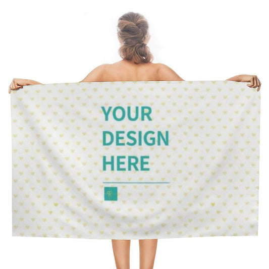 Custom personalized beach towel for adults, double-faced pile, quick-drying, custom beach accessories.