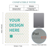 Custom iPad case with customizable design, compatible with iPad models. Protective tablet cover with personalized art.
