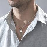 Silver puzzle necklace with engraved names and Forever Love, perfect couple's gift