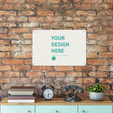 Customizable aluminum plaque with "YOUR DESIGN HERE" text, perfect for gift or home decor.