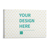 Custom canvas print with 'Your Design Here' text, perfect for personalized wall art, family photos and wedding memories.