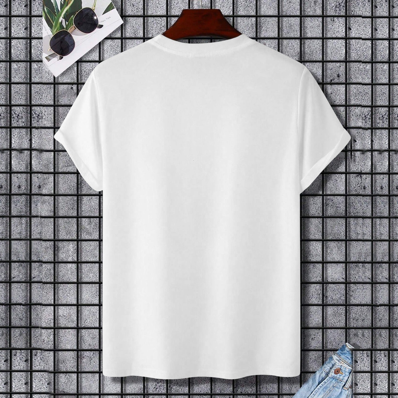 White Gildan Unisex T-shirt back view. Comfortable cotton tee for everyday wear