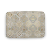 Coral velvet bath rug with gold floral pattern, non-slip and quick-drying for bathroom