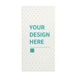 Custom canvas print with 'YOUR DESIGN HERE' text and heart pattern, perfect for personalized wall art at MyArtsyGift