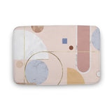 Coral Velvet Bath Rug with Abstract Geometric Design - Non-slip and Durable
