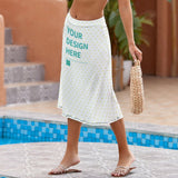 Custom midi skirt for women with 'YOUR DESIGN HERE' print, ideal for summer, MyArtsyGift