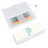 Personalized transparent pencil case with 'YOUR DESIGN HERE' for school and office supplies, made of durable PP material