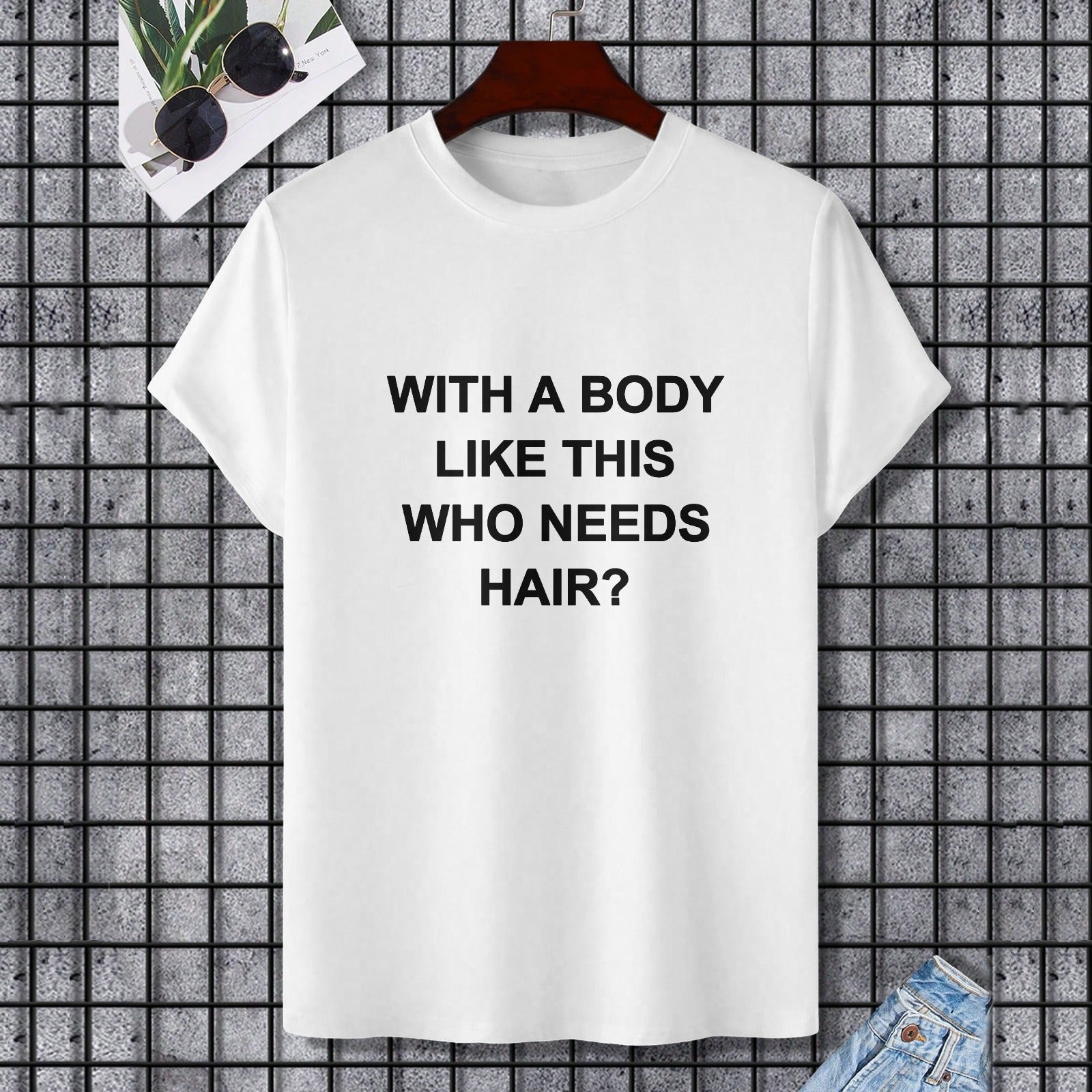 White Gildan unisex t-shirt with printed quote. Comfortable cotton tee for various occasions.