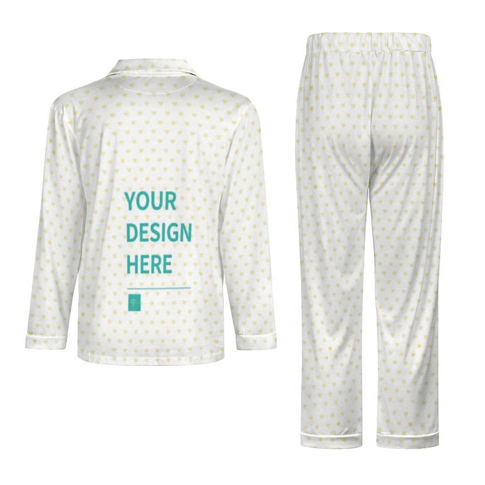 Personalized men's pajama set with custom design, cotton-like fabric sleepwear, gift for men