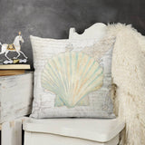 Seashell design plush throw pillow cover in soft pastel colors, sofa couch decor, MyArtsyGift