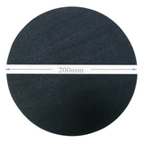 Round black mouse pad, 200mm diameter, non-slip surface for office and home use. Washable and durable design.