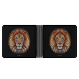 Men's bifold wallet with lion art, made of PU leather, a stylish and durable gift