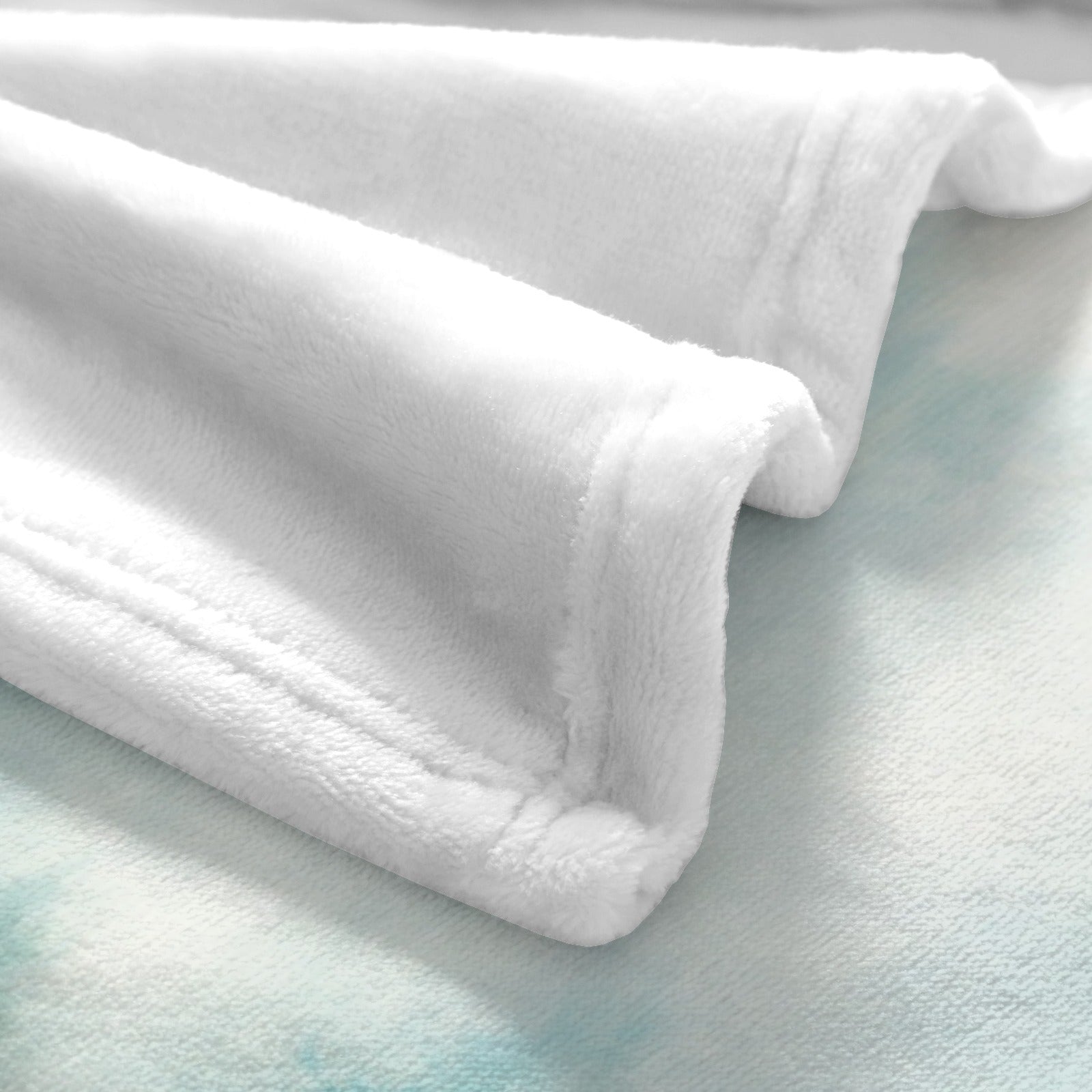 White flannel blanket, soft and cozy, perfect for indoor or outdoor use, USA-made