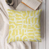 Yellow and white abstract pattern plush throw pillow cover from MyArtsyGift, soft and comfortable for sofa or couch