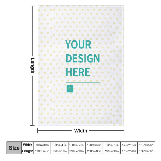 Custom fleece blanket with customizable design, perfect for bed, sofa or travel. Soft and warm, a cozy personalized gift.