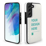 Personalized Samsung Galaxy S22 Flip Cover with card slot - White PU Leather, Your Design Here, Protective phone case