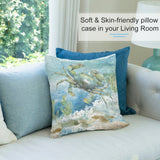 Watercolor crab design short plush pillow cover, soft & skin-friendly for living room decoration, MyArtsyGift.com