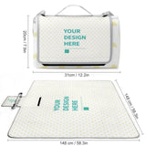Personalized foldable picnic blanket with custom design text, waterproof outdoor mat