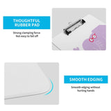 Acrylic clipboard with thoughtful rubber pad, strong clamping force and smooth edging for students and office supplies.