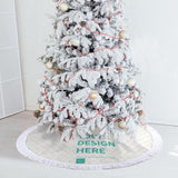 Custom Christmas tree skirt with Your Design Here text, holiday decoration for Xmas