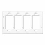 White four-gang PC light switch plate cover for home decor, ready for custom design.
