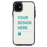 Custom iPhone 11 wallet case with personalized design, from MyArtsyGift, PU leather flip case