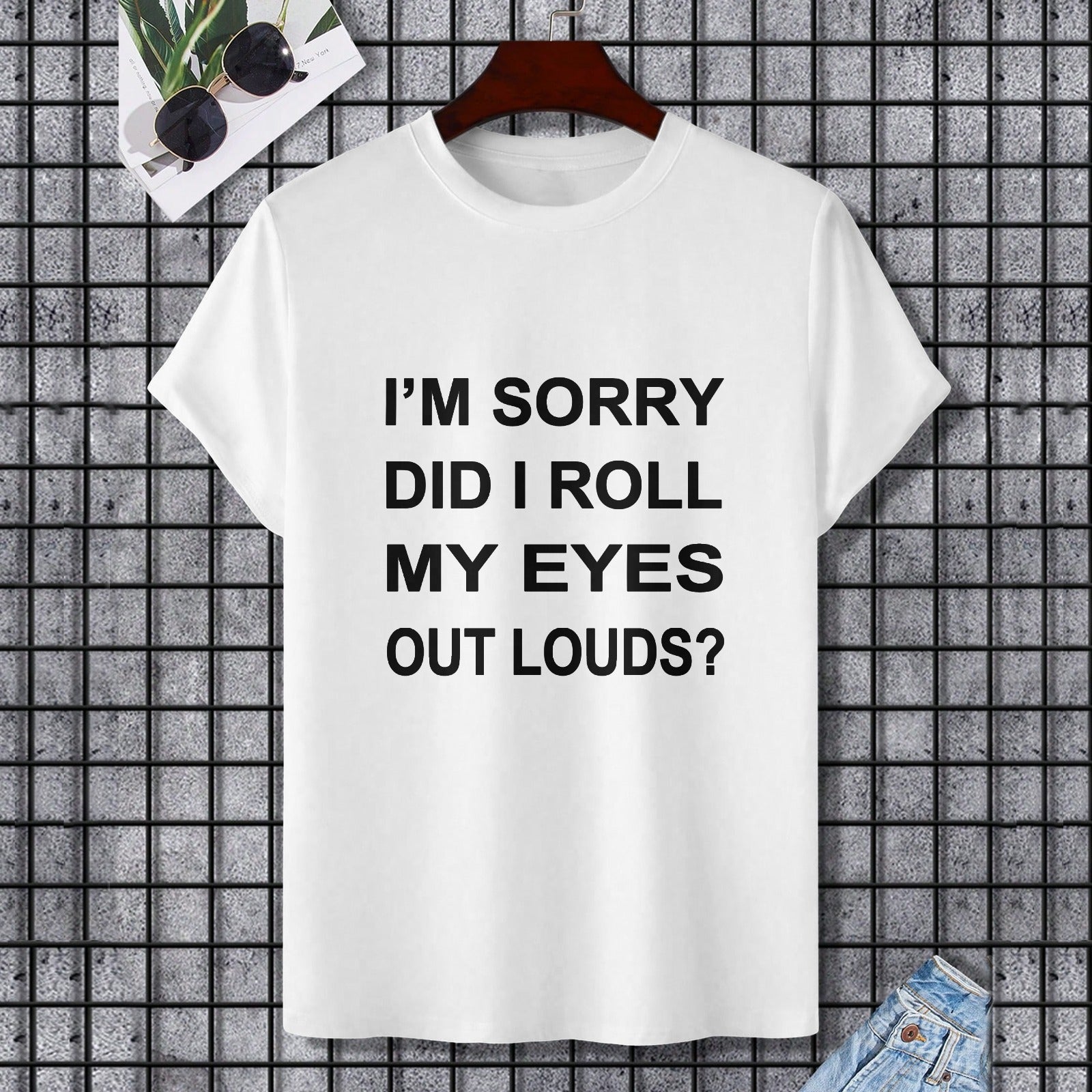 White Gildan Unisex T-shirt with a humorous statement print. Perfect for affordable self-expression.