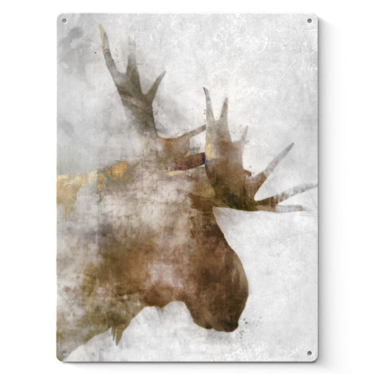 KX158-A-27x36 Metal Sign featuring Moose Head Art. USA made wall decor.