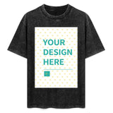 Custom men's black cotton t-shirt with customizable design area, perfect summer gift.
