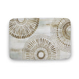 Coral velvet bath rug with gold mandala design, non-slip for bathroom, kitchen, bedroom