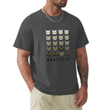 Men's charcoal grey cat face pattern t-shirt with NOOOOOOOO text